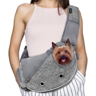 PetAmi PetAmi Airline Approved Sling Dog & Cat Carrier, Gray, Small