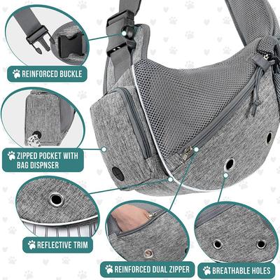 Show full view: PetAmi Airline Approved Sling Dog & Cat Carrier, Gray, Small slide 5 of 9