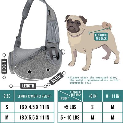 Show full view: PetAmi Airline Approved Sling Dog & Cat Carrier, Gray, Small slide 3 of 9