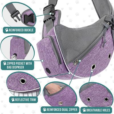 Show full view: PetAmi Airline Approved Sling Dog & Cat Carrier, Purple, Small slide 5 of 9
