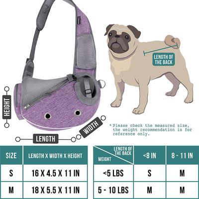 Show full view: PetAmi Airline Approved Sling Dog & Cat Carrier, Purple, Small slide 3 of 9