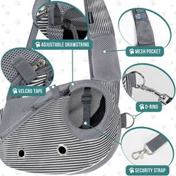 PetAmi Airline Approved Sling Dog & Cat Carrier, Stripe Black, Medium slide 2 of 7