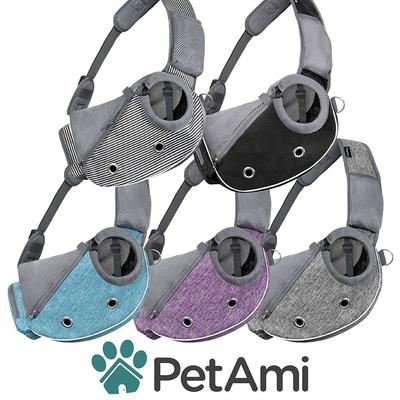 Show full view: PetAmi Airline Approved Sling Dog & Cat Carrier, Stripe Black, Small slide 7 of 8