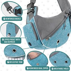 PetAmi Airline Approved Sling Dog & Cat Carrier, Teal Blue, Small slide 2 of 7