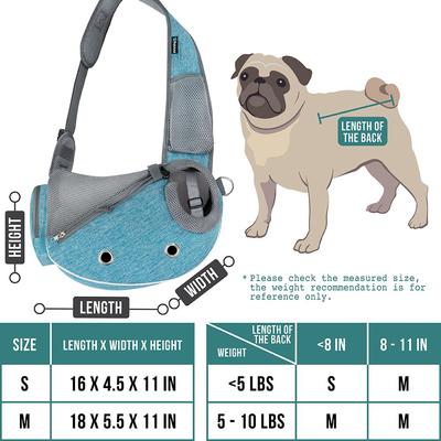Show full view: PetAmi Airline Approved Sling Dog & Cat Carrier, Teal Blue, Small slide 3 of 9