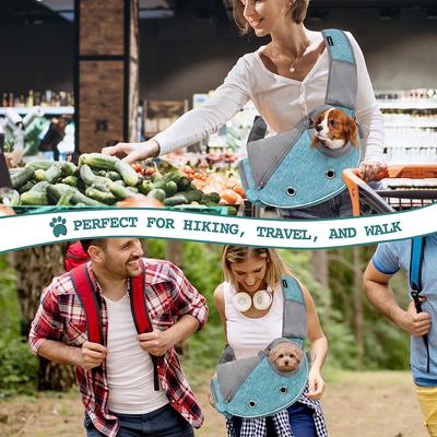 Show full view: PetAmi Airline Approved Sling Dog & Cat Carrier, Teal Blue, Small slide 7 of 9