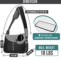 PetAmi Airline Approved Sling Small Dog & Cat Carrier, Black slide 2 of 7