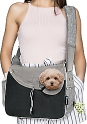 PetAmi Airline Approved Sling Small Dog & Cat Carrier, Gray