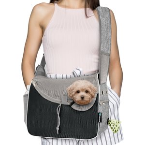 PetAmi Airline Approved Sling Small Dog & Cat Carrier, Gray