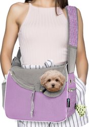 PetAmi Airline Approved Sling Small Dog & Cat Carrier, Purple