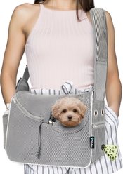 PetAmi Airline Approved Sling Small Dog & Cat Carrier, Stripe Black