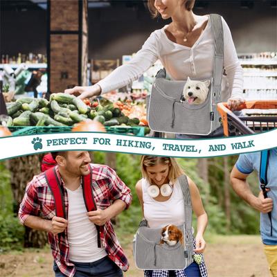 Show full view: PetAmi Airline Approved Sling Small Dog & Cat Carrier, Stripe Black slide 6 of 7