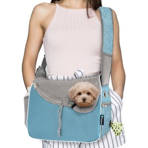 PetAmi Airline Approved Sling Small Dog & Cat Carrier, Teal Blue