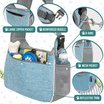 Show full view: PetAmi Airline Approved Sling Small Dog & Cat Carrier, Teal Blue slide 4 of 7