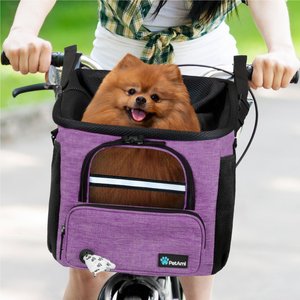 PetAmi Bike Basket Bag Dog & Cat Carrier, Purple
