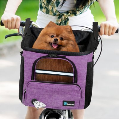 PetAmi PetAmi Bike Basket Bag Dog & Cat Carrier, Purple