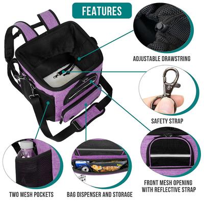 Show full view: PetAmi Bike Basket Bag Dog & Cat Carrier, Purple slide 5 of 10