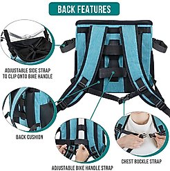 PetAmi Bike Basket Bag Dog & Cat Carrier, Teal Blue slide 2 of 8