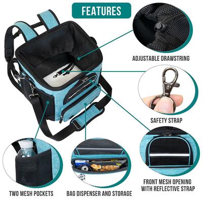 Show full view: PetAmi Bike Basket Bag Dog & Cat Carrier, Teal Blue slide 5 of 10