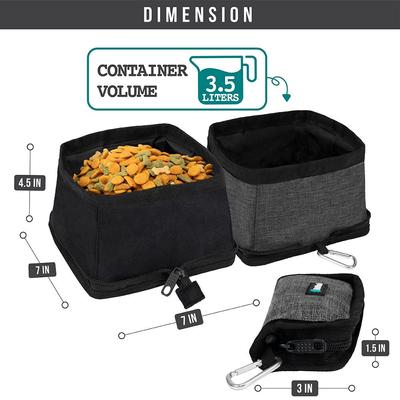Show full view: PetAmi Collapsible Polyester Dog & Cat Bowl, 2 count, Black, 14-cup slide 2 of 7