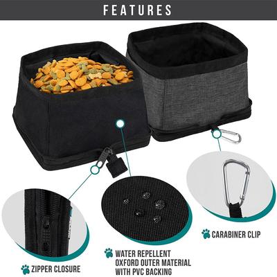Show full view: PetAmi Collapsible Polyester Dog & Cat Bowl, 2 count, Black, 14-cup slide 3 of 7