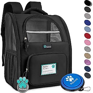 PetAmi Deluxe Backpack Dog & Cat Carrier, Black