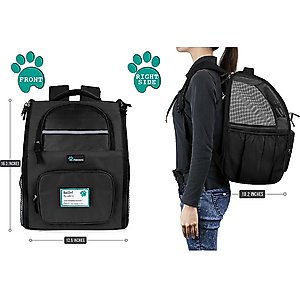 PetAmi Deluxe Backpack Dog & Cat Carrier, Black