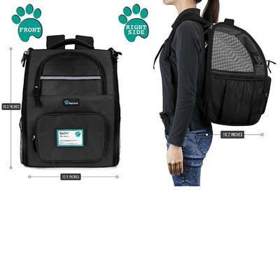 Show full view: PetAmi Deluxe Backpack Dog & Cat Carrier, Black slide 3 of 9