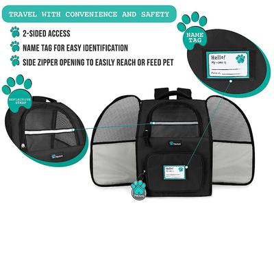 Show full view: PetAmi Deluxe Backpack Dog & Cat Carrier, Black slide 4 of 9