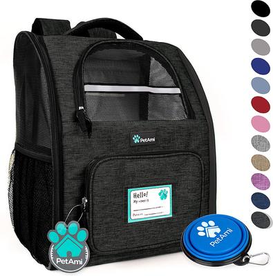 Show full view: PetAmi Deluxe Backpack Dog & Cat Carrier, Charcoal slide 2 of 10