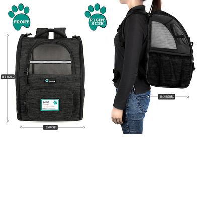 Show full view: PetAmi Deluxe Backpack Dog & Cat Carrier, Charcoal slide 3 of 10