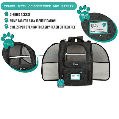 Show full view: PetAmi Deluxe Backpack Dog & Cat Carrier, Charcoal slide 4 of 10