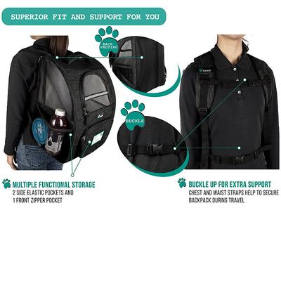Show full view: PetAmi Deluxe Backpack Dog & Cat Carrier, Charcoal slide 5 of 10