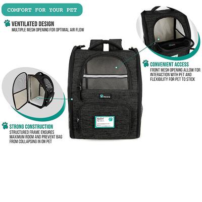 Show full view: PetAmi Deluxe Backpack Dog & Cat Carrier, Charcoal slide 7 of 10
