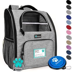 PetAmi Deluxe Backpack Dog & Cat Carrier, Heather Gray slide 2 of 8
