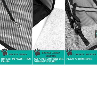 Show full view: PetAmi Deluxe Backpack Dog & Cat Carrier, Heather Gray slide 6 of 10