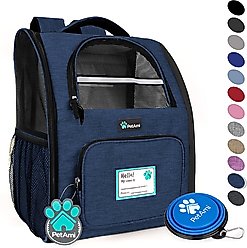 PetAmi Deluxe Backpack Dog & Cat Carrier, Heather Navy slide 2 of 8