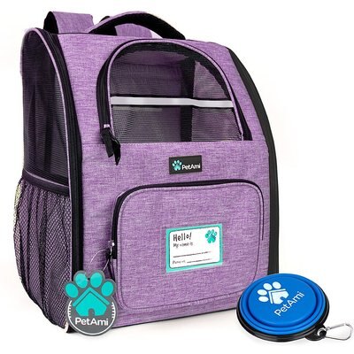 PetAmi PetAmi Deluxe Backpack Dog & Cat Carrier, Heather Purple