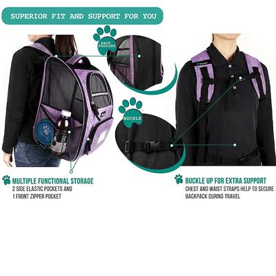 Show full view: PetAmi Deluxe Backpack Dog & Cat Carrier, Heather Purple slide 6 of 11