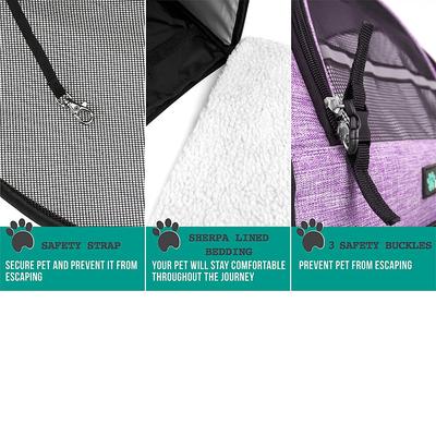 Show full view: PetAmi Deluxe Backpack Dog & Cat Carrier, Heather Purple slide 7 of 11