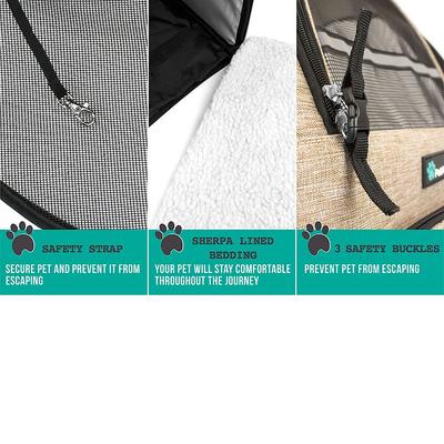 Show full view: PetAmi Deluxe Backpack Dog & Cat Carrier, Heather Taupe slide 6 of 10