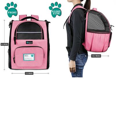 Show full view: PetAmi Deluxe Backpack Dog & Cat Carrier, Pink slide 3 of 10