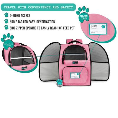 Show full view: PetAmi Deluxe Backpack Dog & Cat Carrier, Pink slide 4 of 10