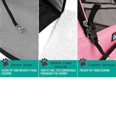 Show full view: PetAmi Deluxe Backpack Dog & Cat Carrier, Pink slide 7 of 10