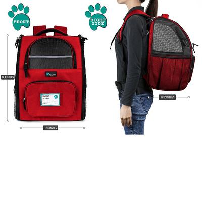 Show full view: PetAmi Deluxe Backpack Dog & Cat Carrier, Red slide 3 of 10