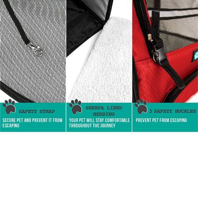 Show full view: PetAmi Deluxe Backpack Dog & Cat Carrier, Red slide 6 of 10