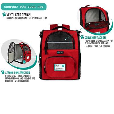Show full view: PetAmi Deluxe Backpack Dog & Cat Carrier, Red slide 7 of 10