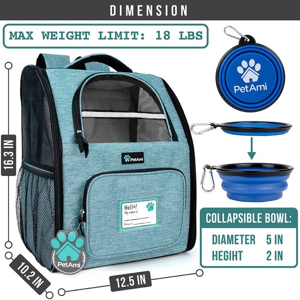 PetAmi Deluxe Backpack Dog & Cat Carrier