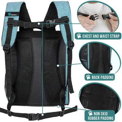 Show full view: PetAmi Deluxe Backpack Dog & Cat Carrier, Sea Blue slide 4 of 9