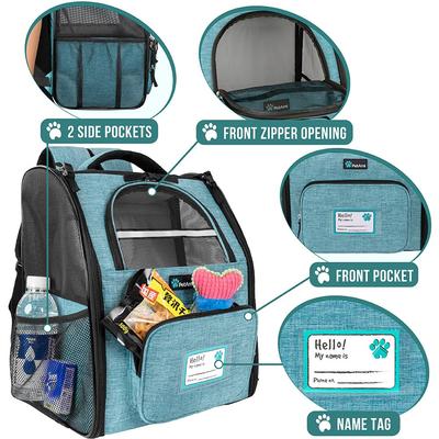 Show full view: PetAmi Deluxe Backpack Dog & Cat Carrier, Sea Blue slide 2 of 9